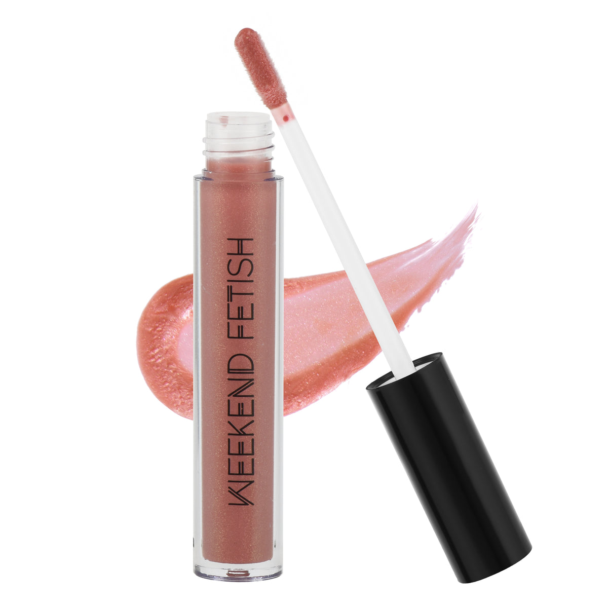 Weekend Fetish Shimmer Lip Gloss in Euphoria, a rose shimmer shade