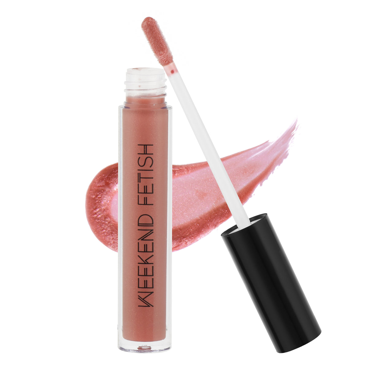 Weekend Fetish Shimmer Lip Gloss in Fantasy, a rose shimmer shade