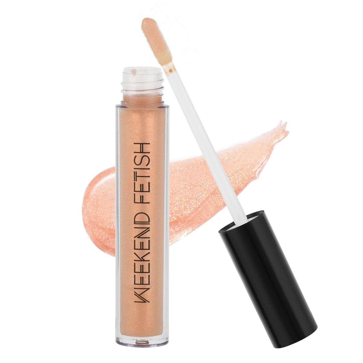Weekend Fetish Shimmer Lip Gloss in Flawless, a golden shimmer shade