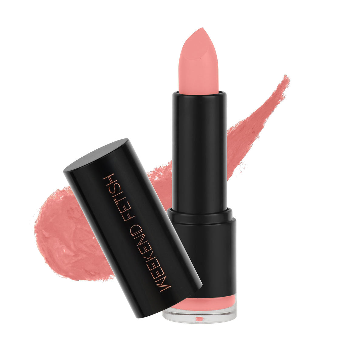 Weekend Fetish Creamy Matte Lipstick Cherry Blossom in a nude pink shade