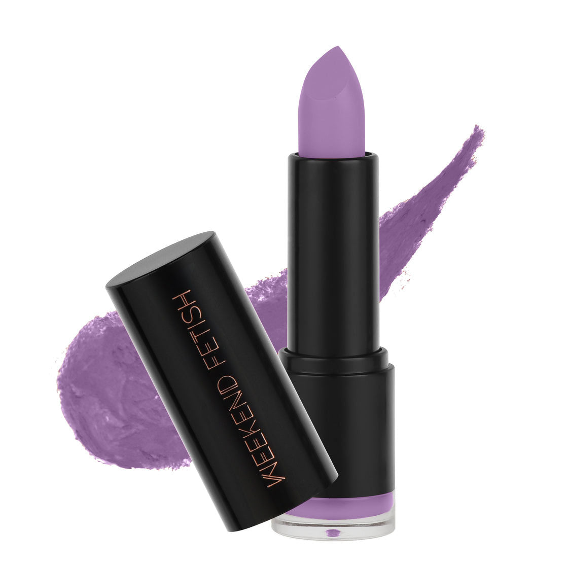 Weekend Fetish Creamy Matte Lipstick Purple Rain, in a bright purple shade