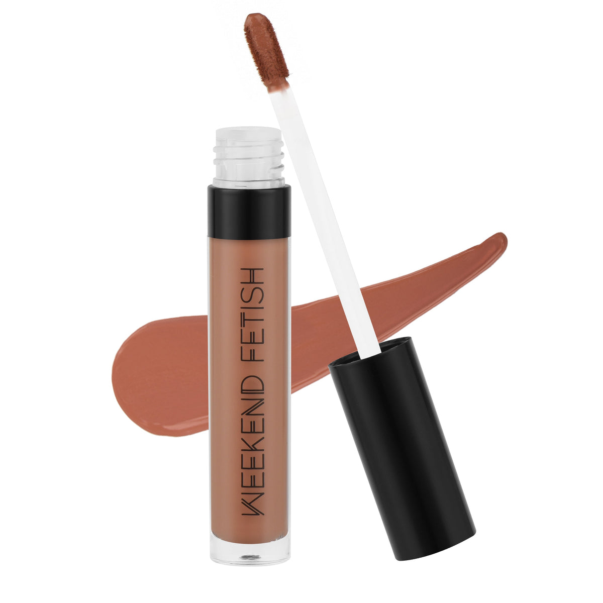 Weekend Fetish Matte Liquid Lipstick in Brown Sugar, a nude brown shade