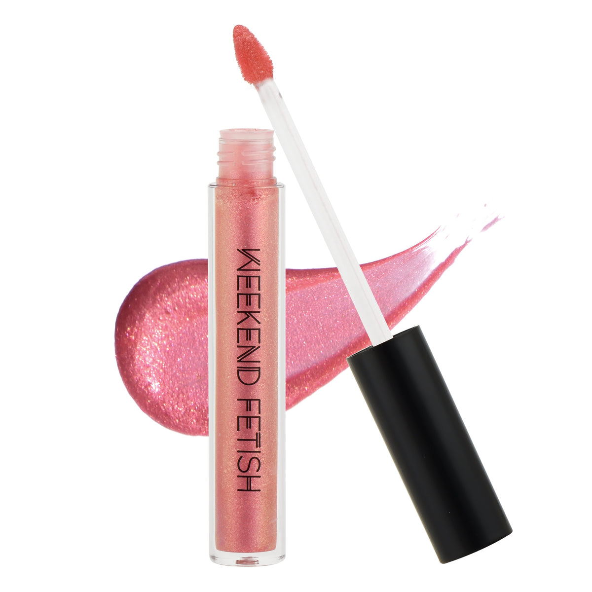 Weekend Fetish Lip Luster Lip Gloss in Bubble Gum, a light pink shade
