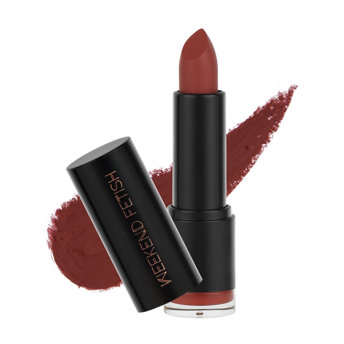 Weekend Fetish Creamy Matte Lipstick Night Life,  in a bright red shade