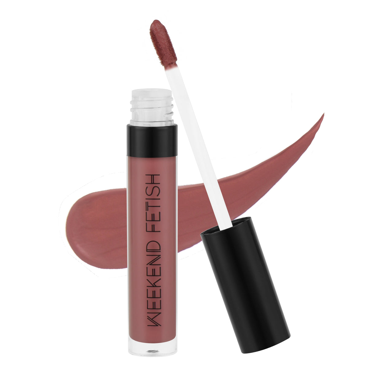 Weekend Fetish Matte Liquid Lipstick in Pleasure, a nude pink shade