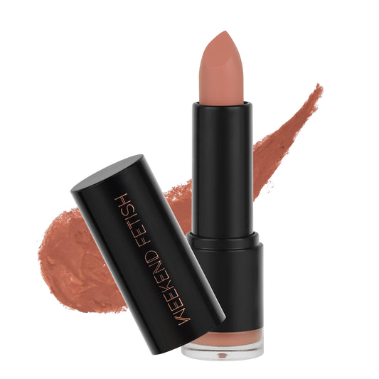 Weekend Fetish Creamy Matte Lipstick in a warm nude shade