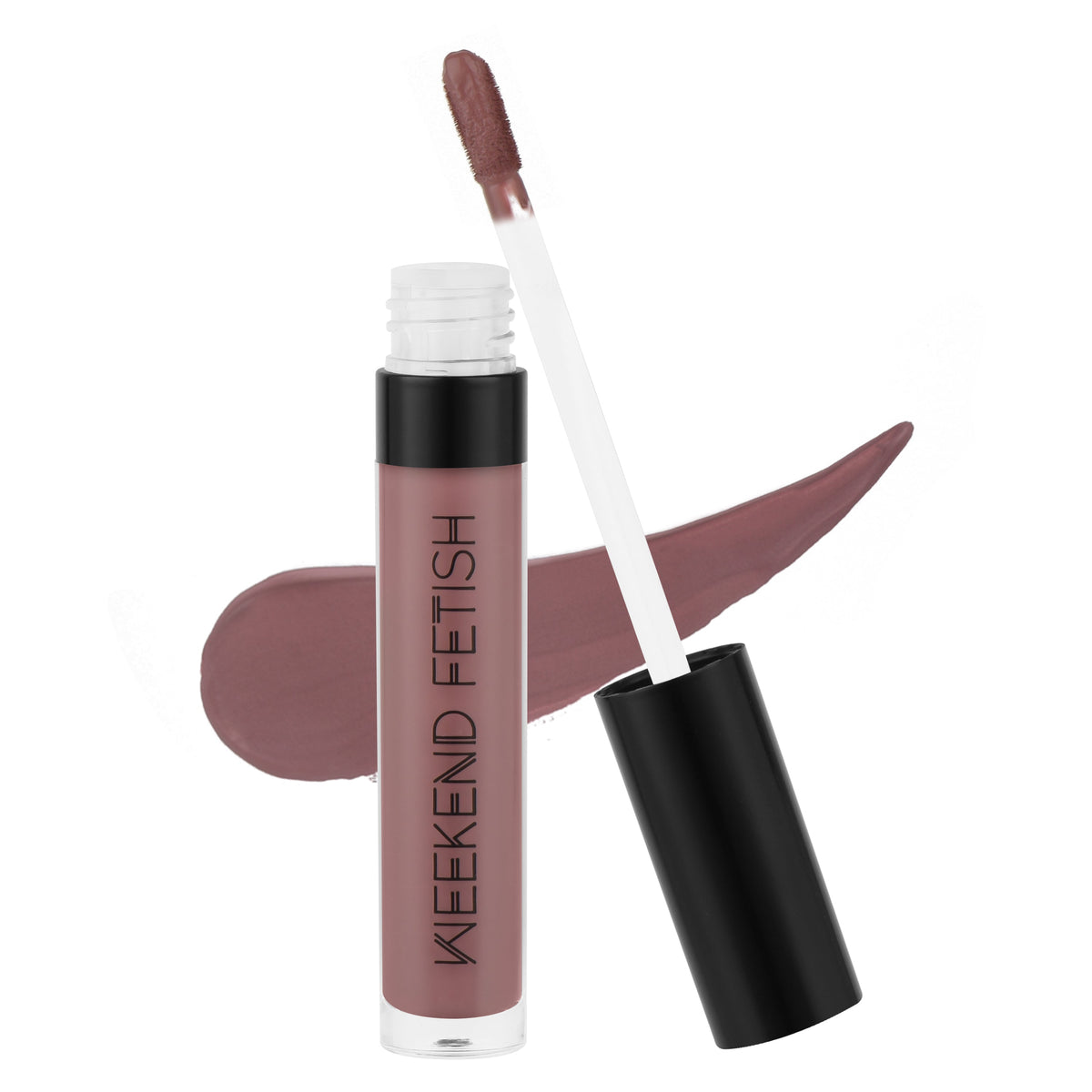 Weekend Fetish Matte Liquid Lipstick in Yolo, a nude pinksih shade